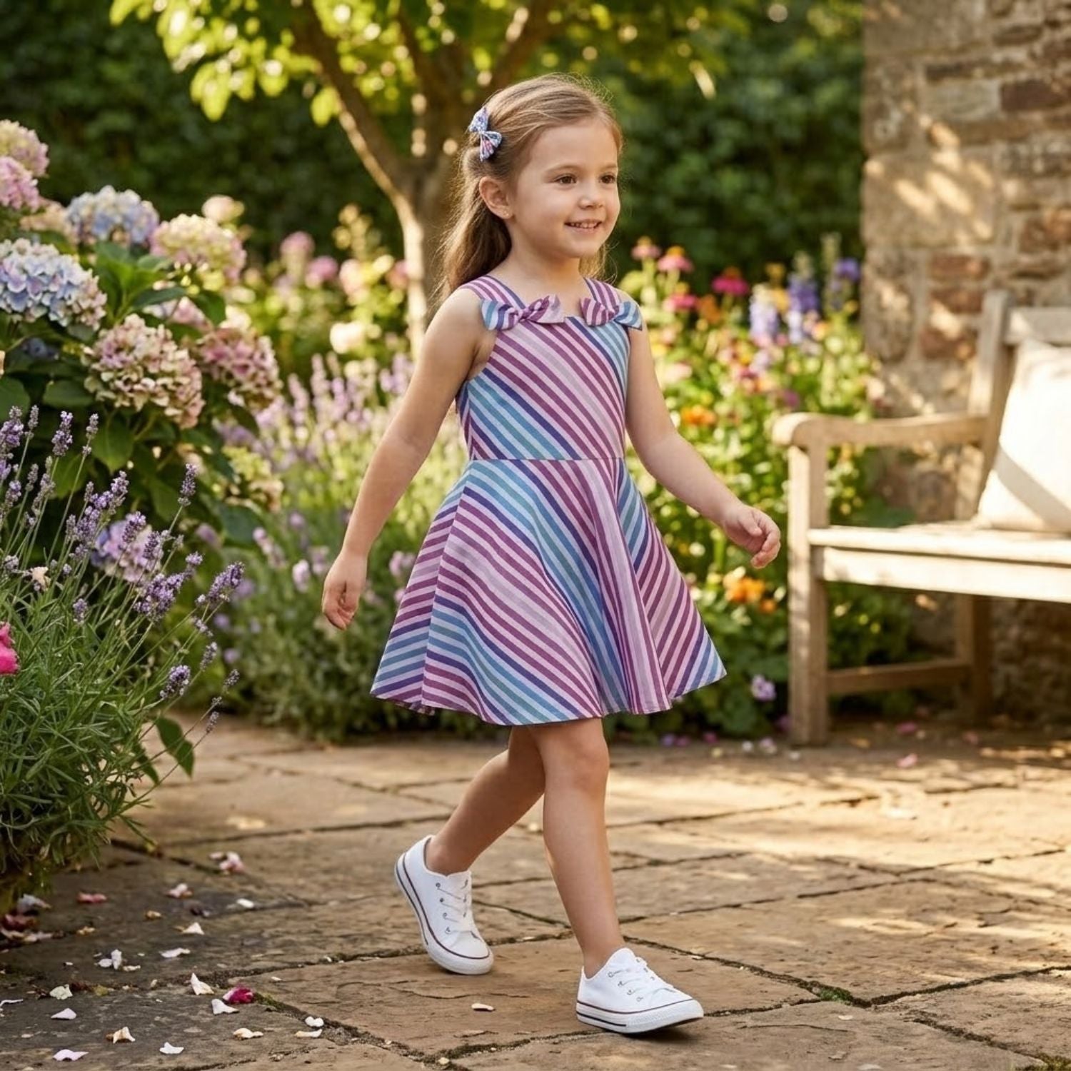 Candy Stripe Printed Frock