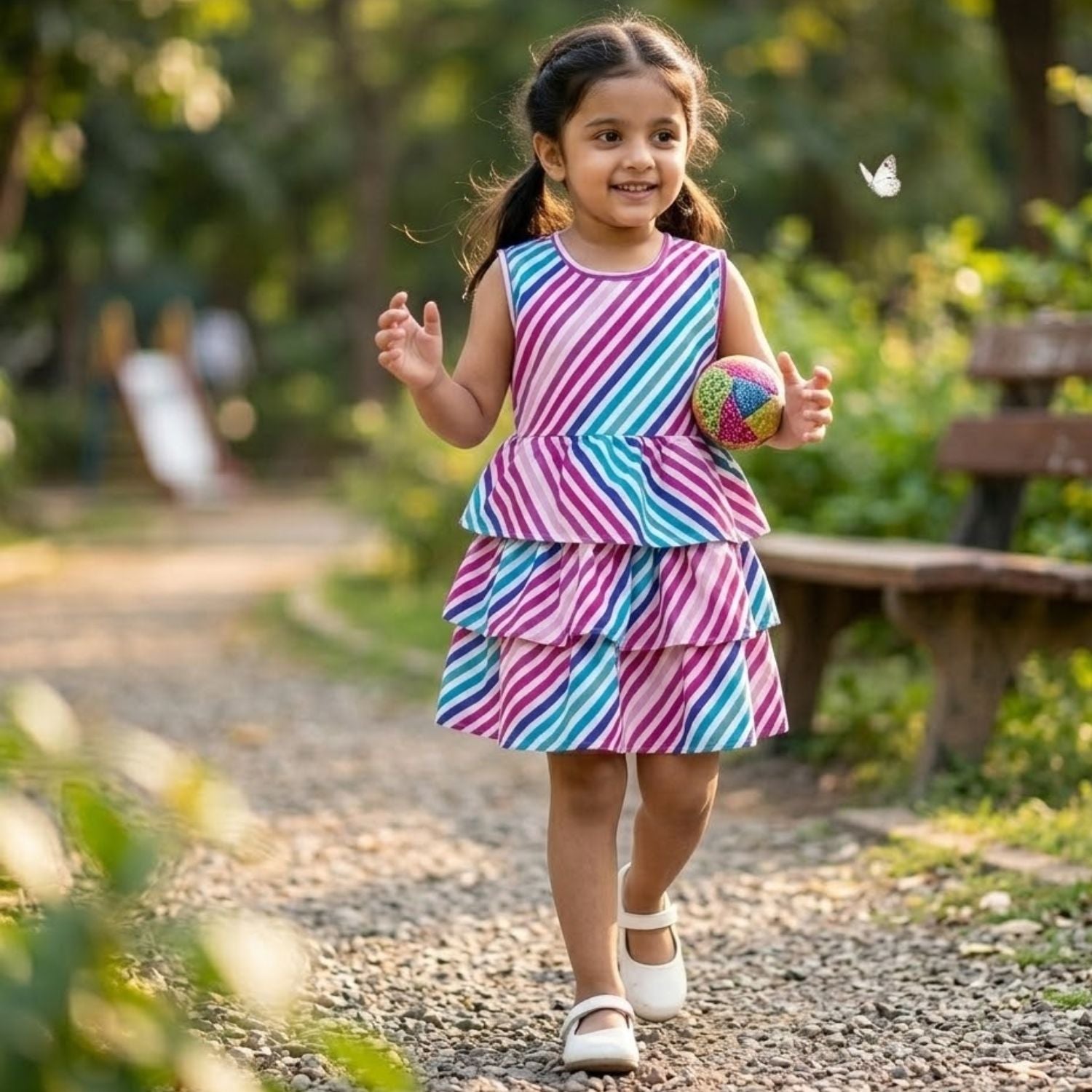 Candy Stripe Printed Frock