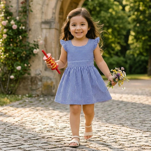 Classic Striped Printed Frock