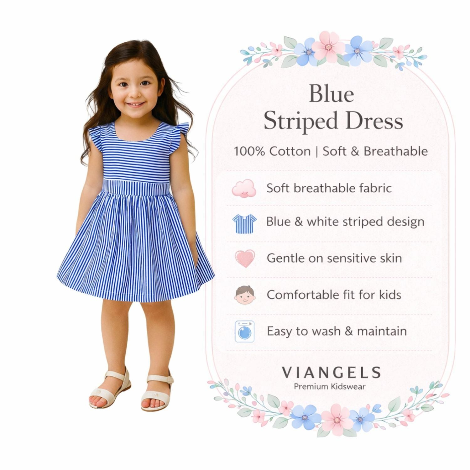 Classic Striped Printed Frock