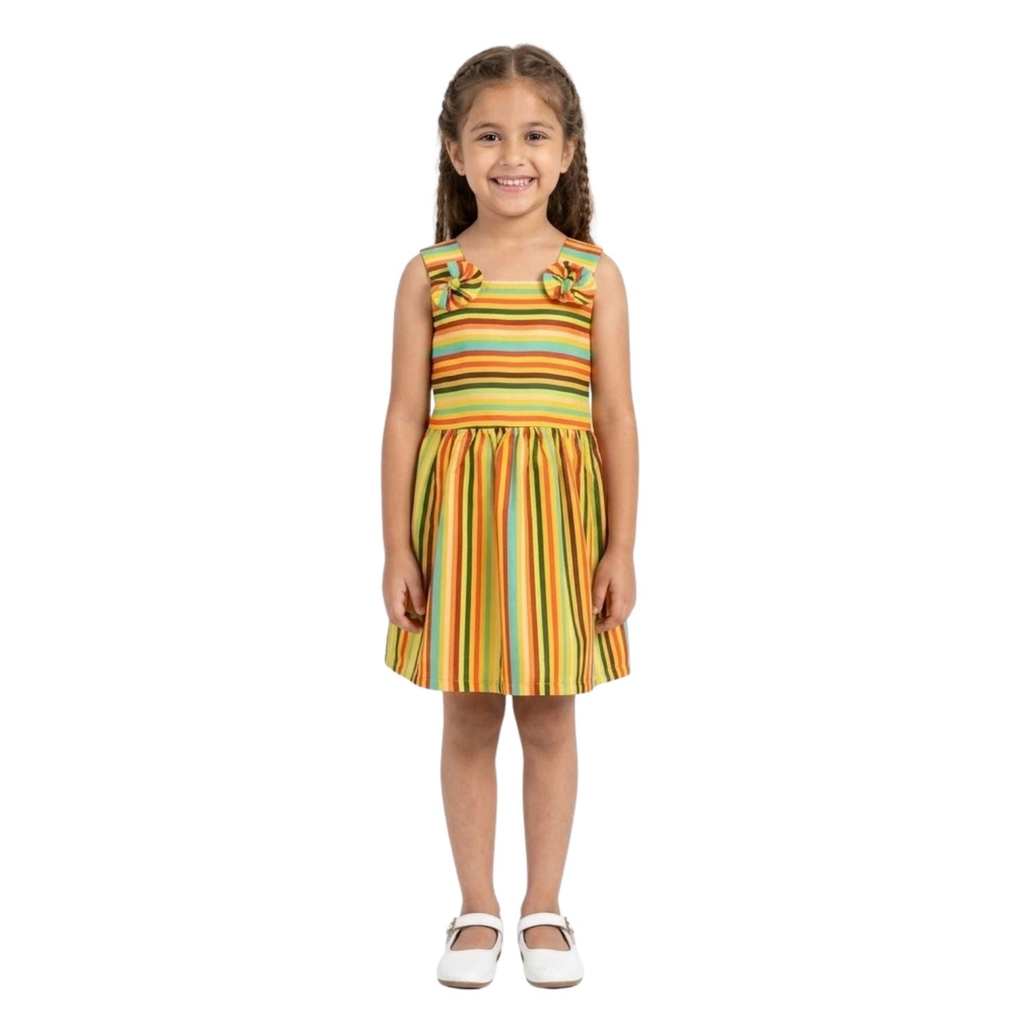 Colorful Stripe Printed Frock