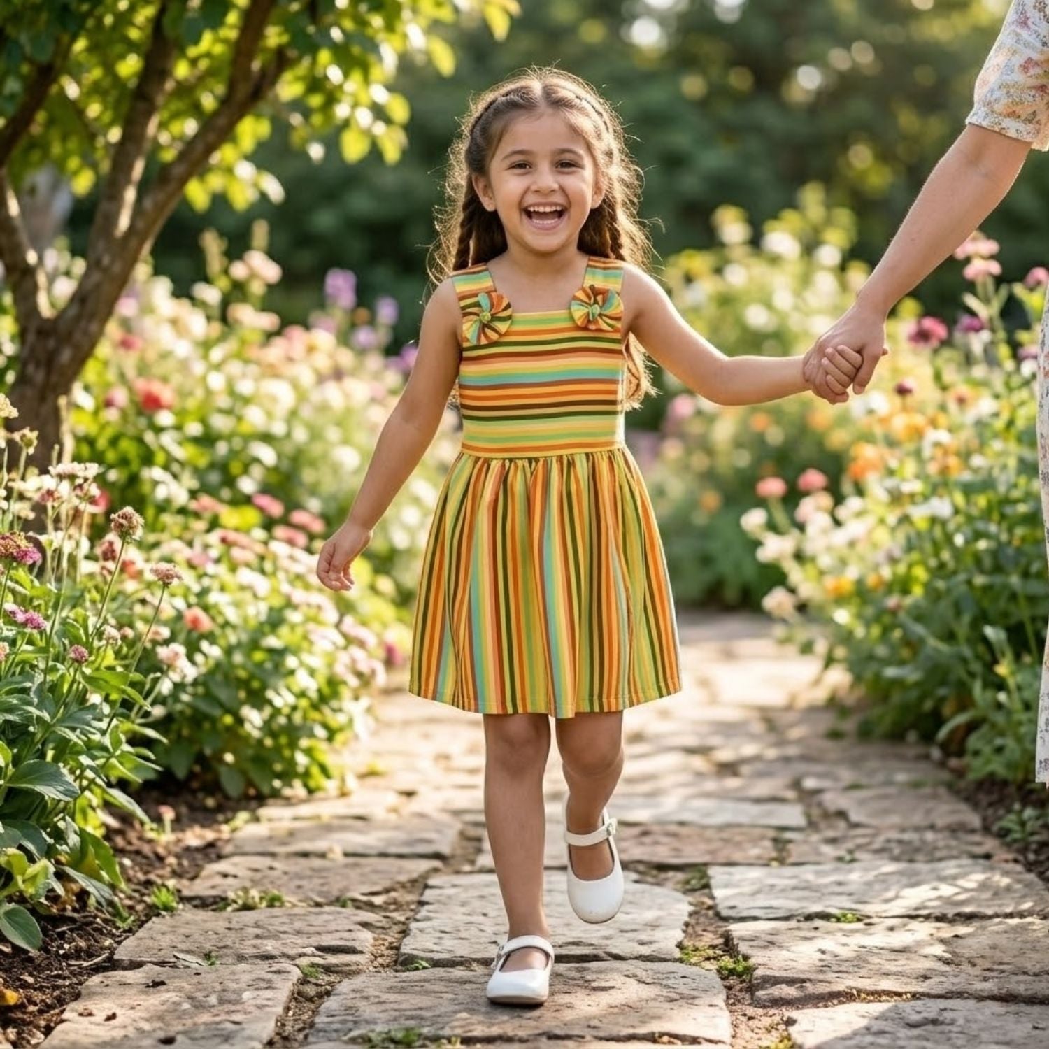 Colorful Stripe Printed Frock