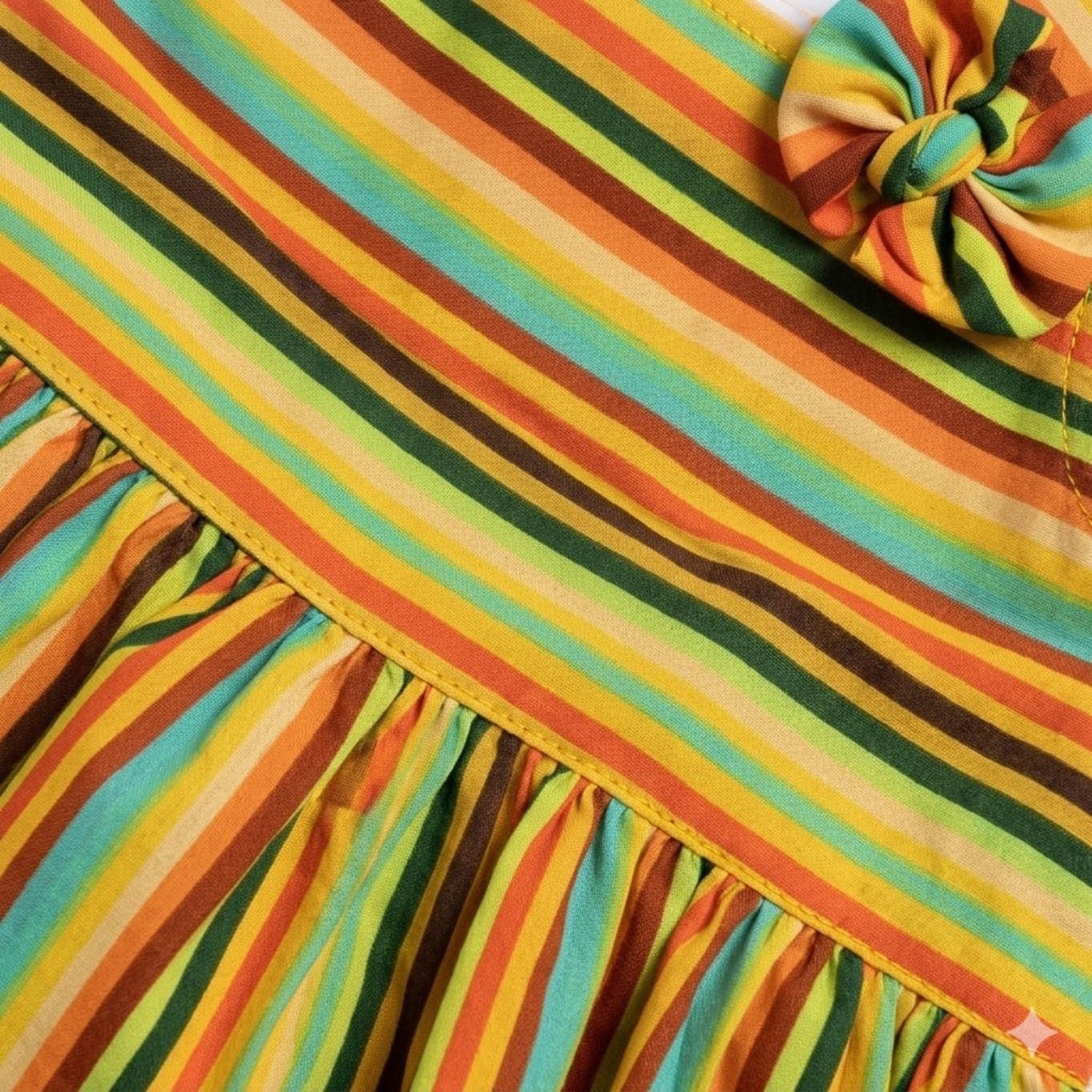 Colorful Stripe Printed Frock