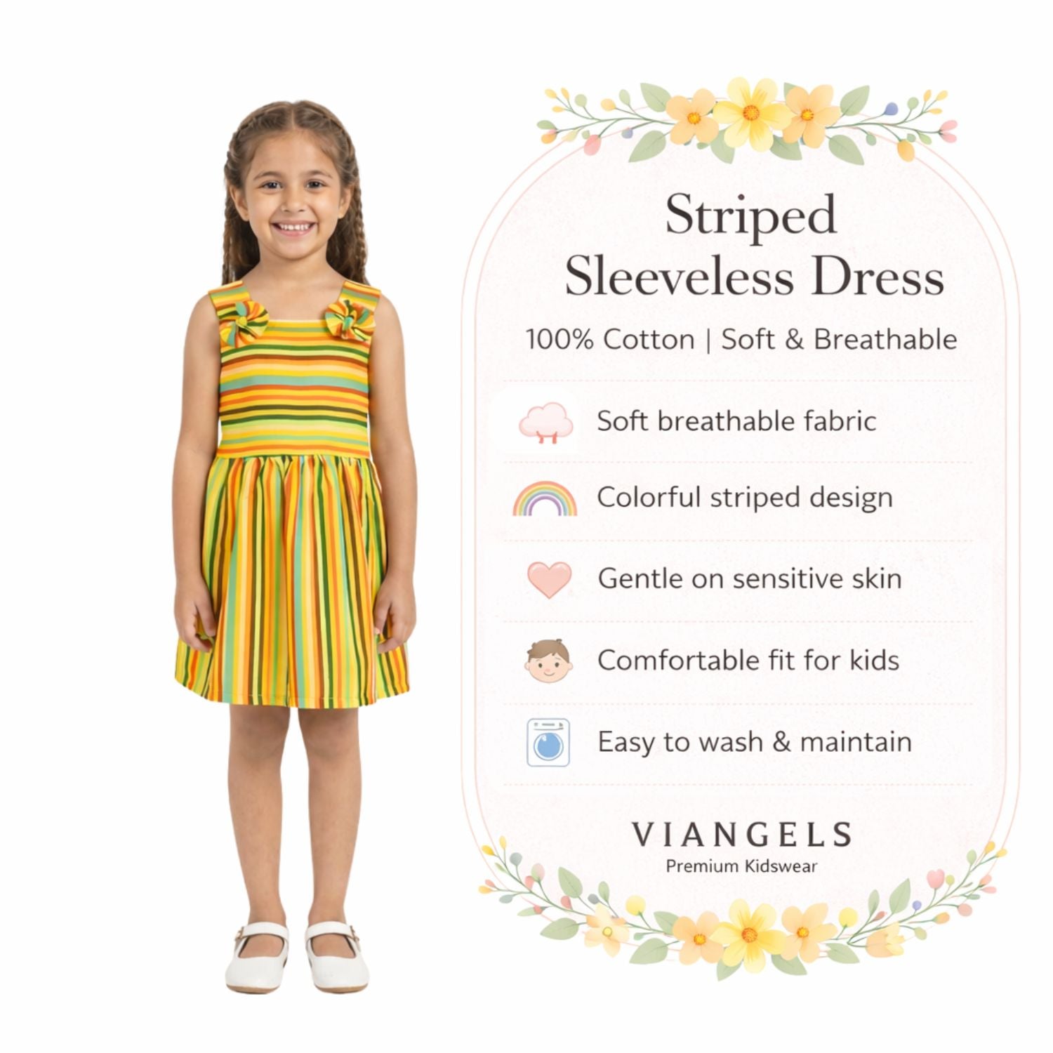 Colorful Stripe Printed Frock