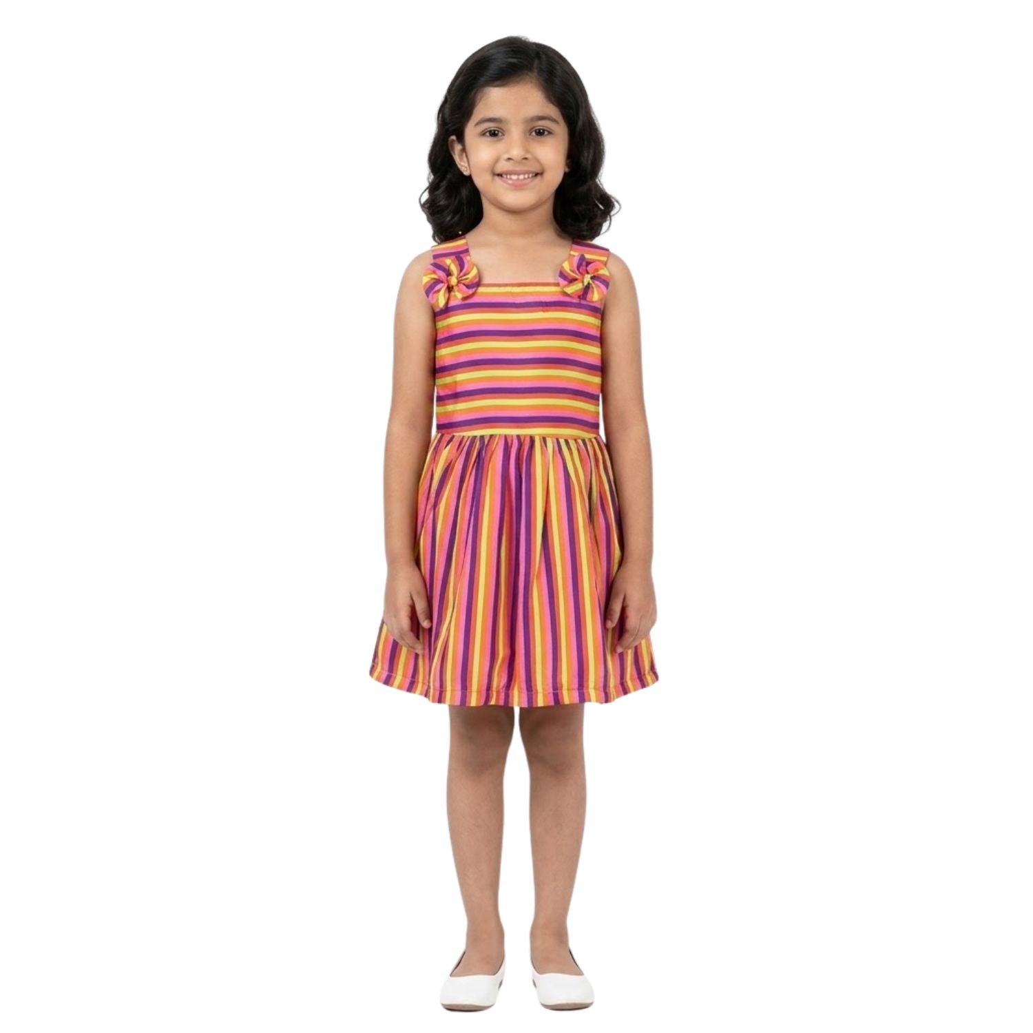 Colorful Stripe Printed Frock